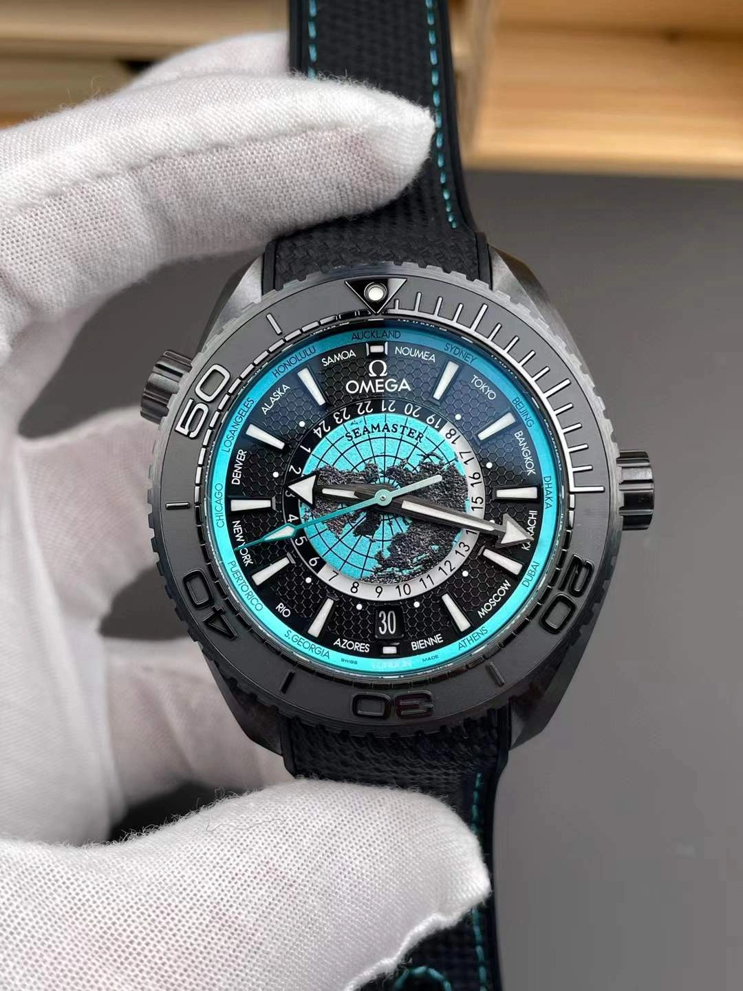 Durable CBD Factory Omega Seamaster Planet Ocean 600M Worldtimer Ref. 215.92.46.22.01.006 1:1 Super Clone – DD8938 Movement 246